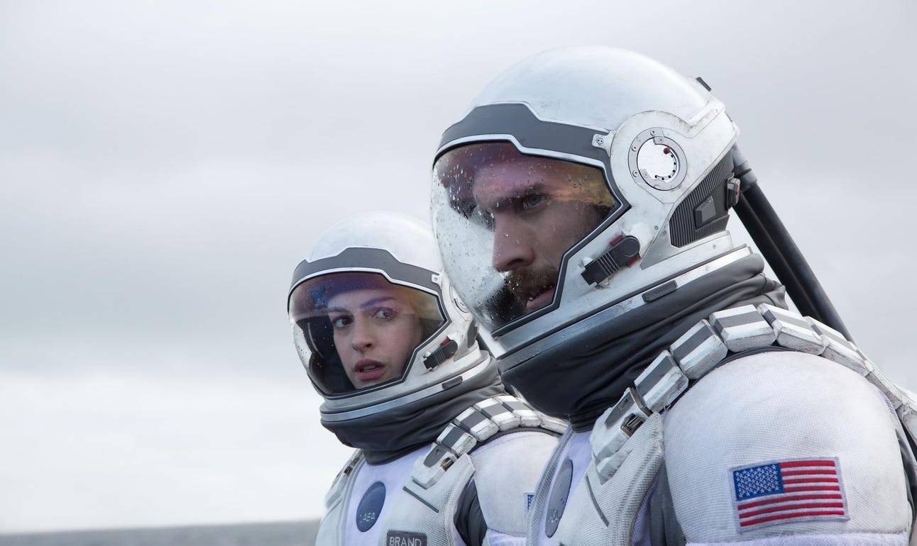 Anne Hathaway and Wes Bentley in Interstellar