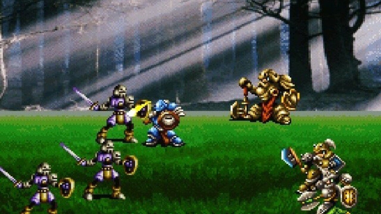 A face-to-face battle in Bahamut Lagoon, featuring incredibly detailed — and larger — sprites.