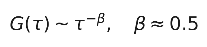 G(τ) ~ τ^{-β}