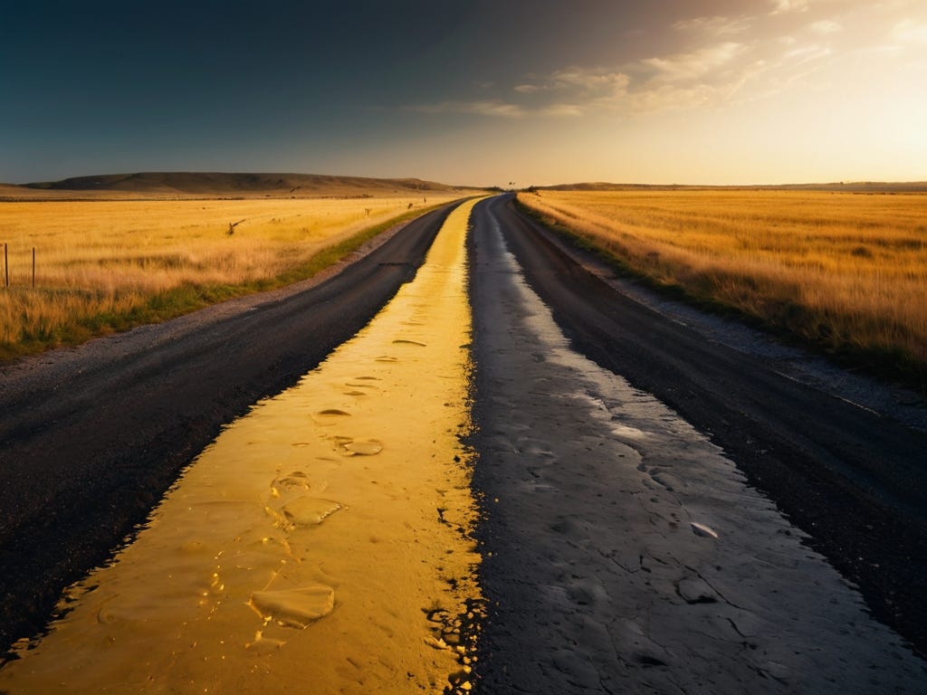  you're standing at a crossroads, and the road to the left is paved with gold, while the one on the right is full of potholes.