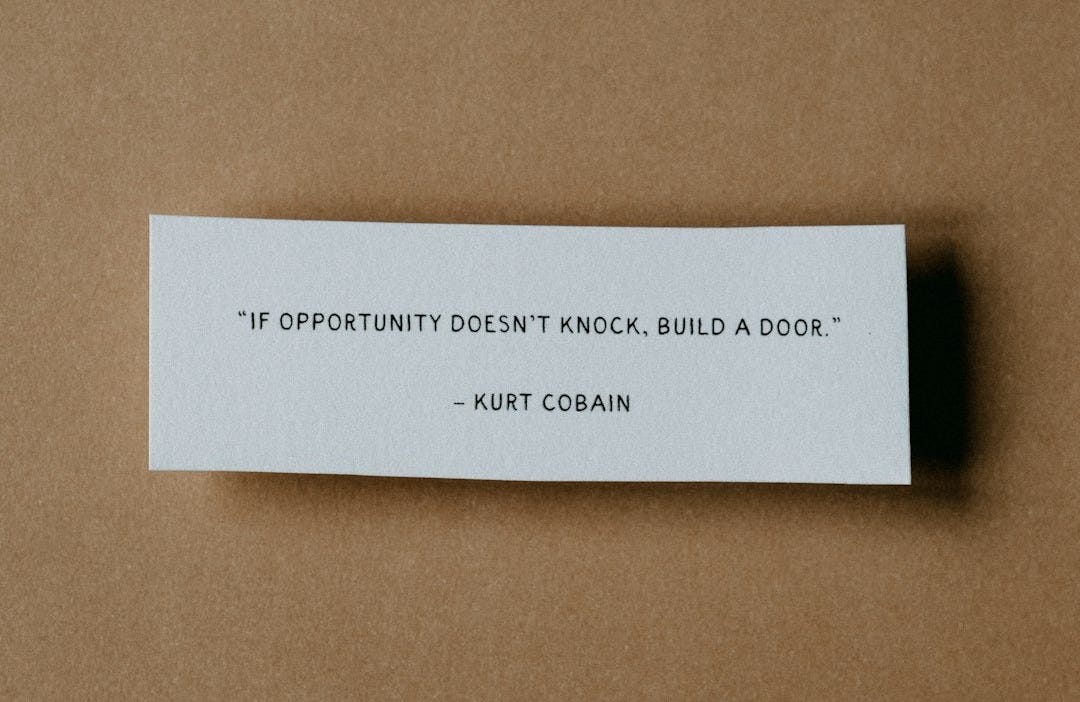 a piece of paper with a quote on it