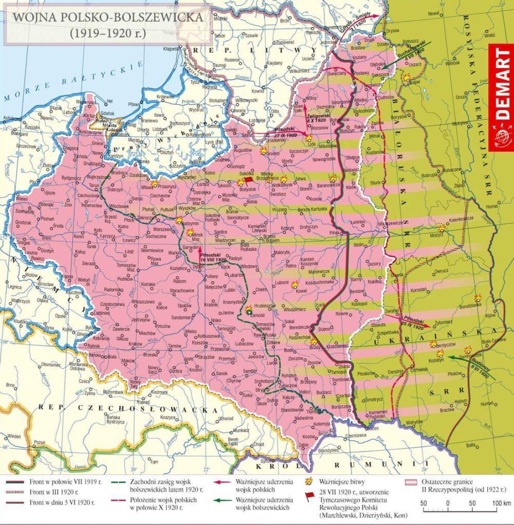 Polish-Soviet war from 1919-1921 but how did Poland expand like that :  r/MapPorn