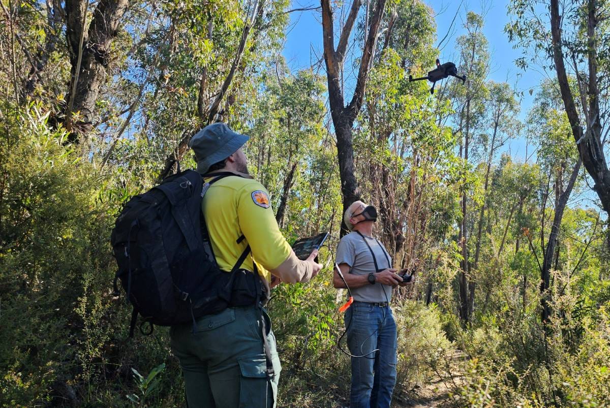 Richard launching the drone
