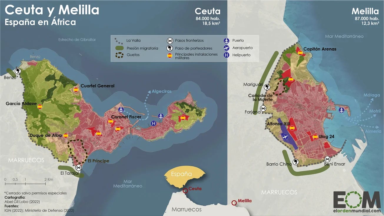 Mapa Ceuta y Melilla