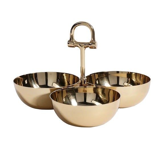 view 1 of 3 The Equestrian Trio Condiment Set in Polished Gold
