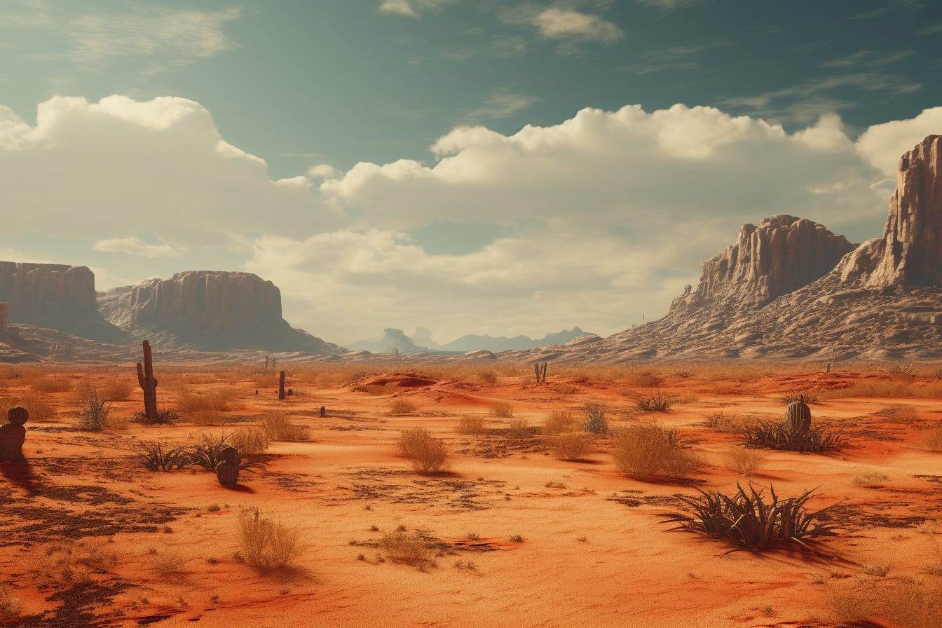 Image of a desert without a camel