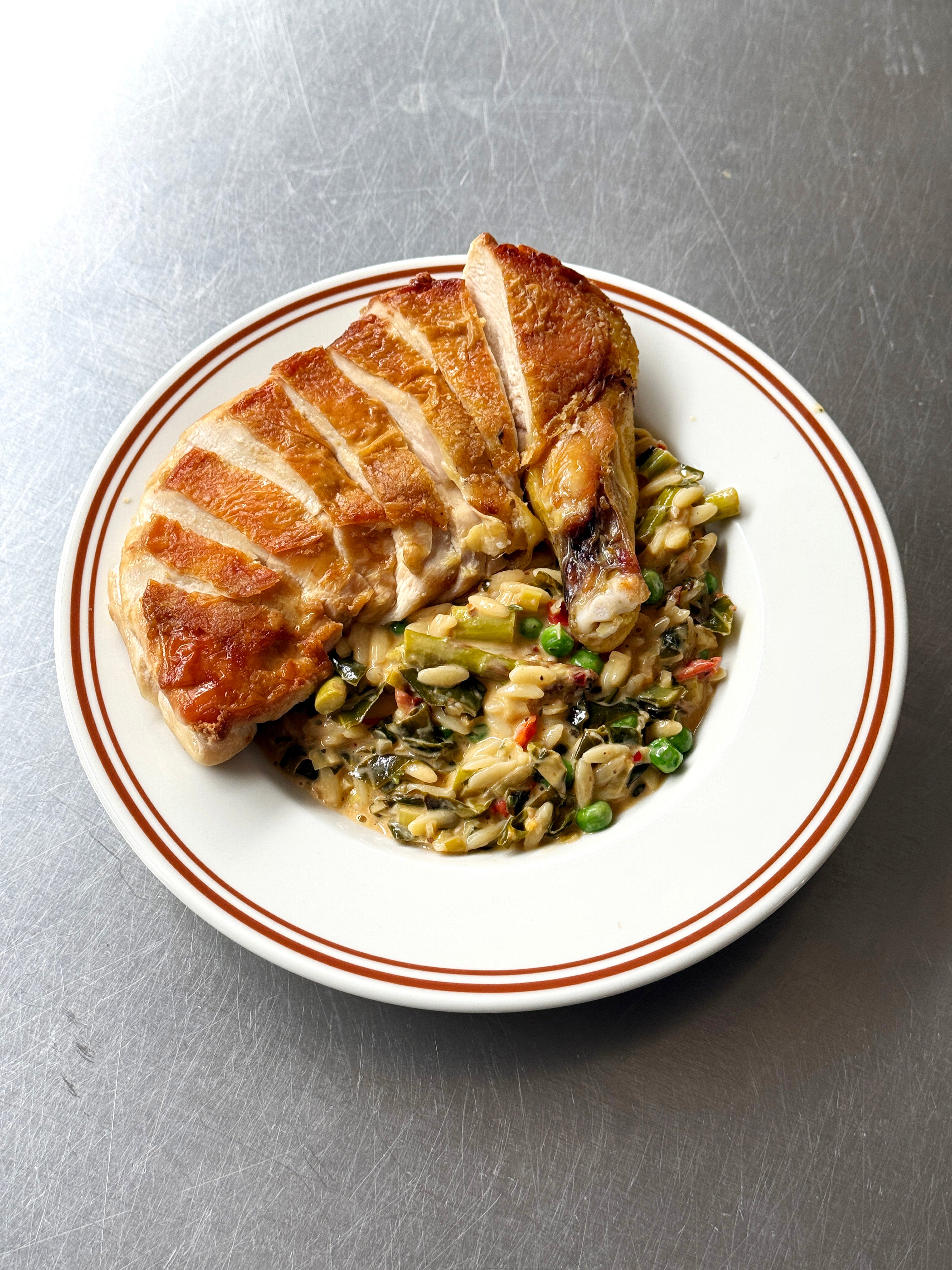 Chicken and Creamy Orzo - by Jesse Jenkins - kitchen studio