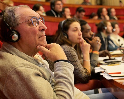 French citizens talk and listen in discussion
