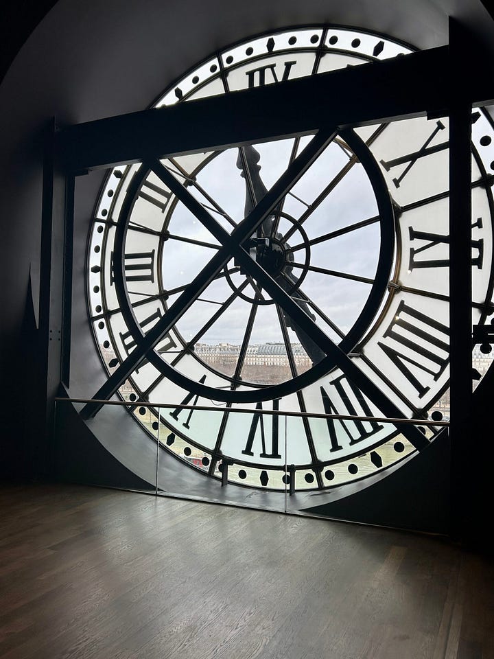 inside musee d'orsay and musee d'orsay clock