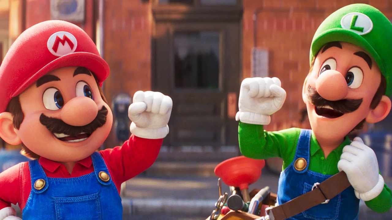Mario and Luigi bumping fists in The Super Mario Bros. Movie Mario and Luigi bumping fists in The Super Mario Bros. Movie