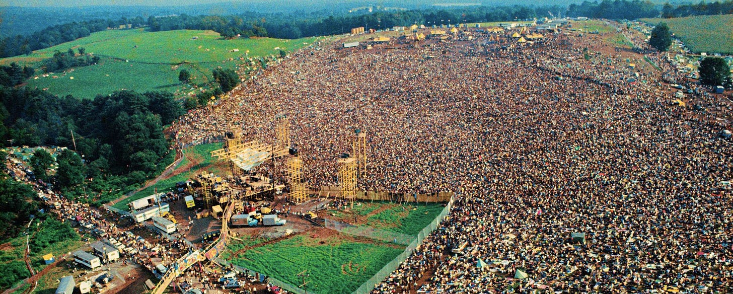An aerial picture of the famous Woodstock show. Making a joke because the Annex delves a lot around wood stocks in different countries.
