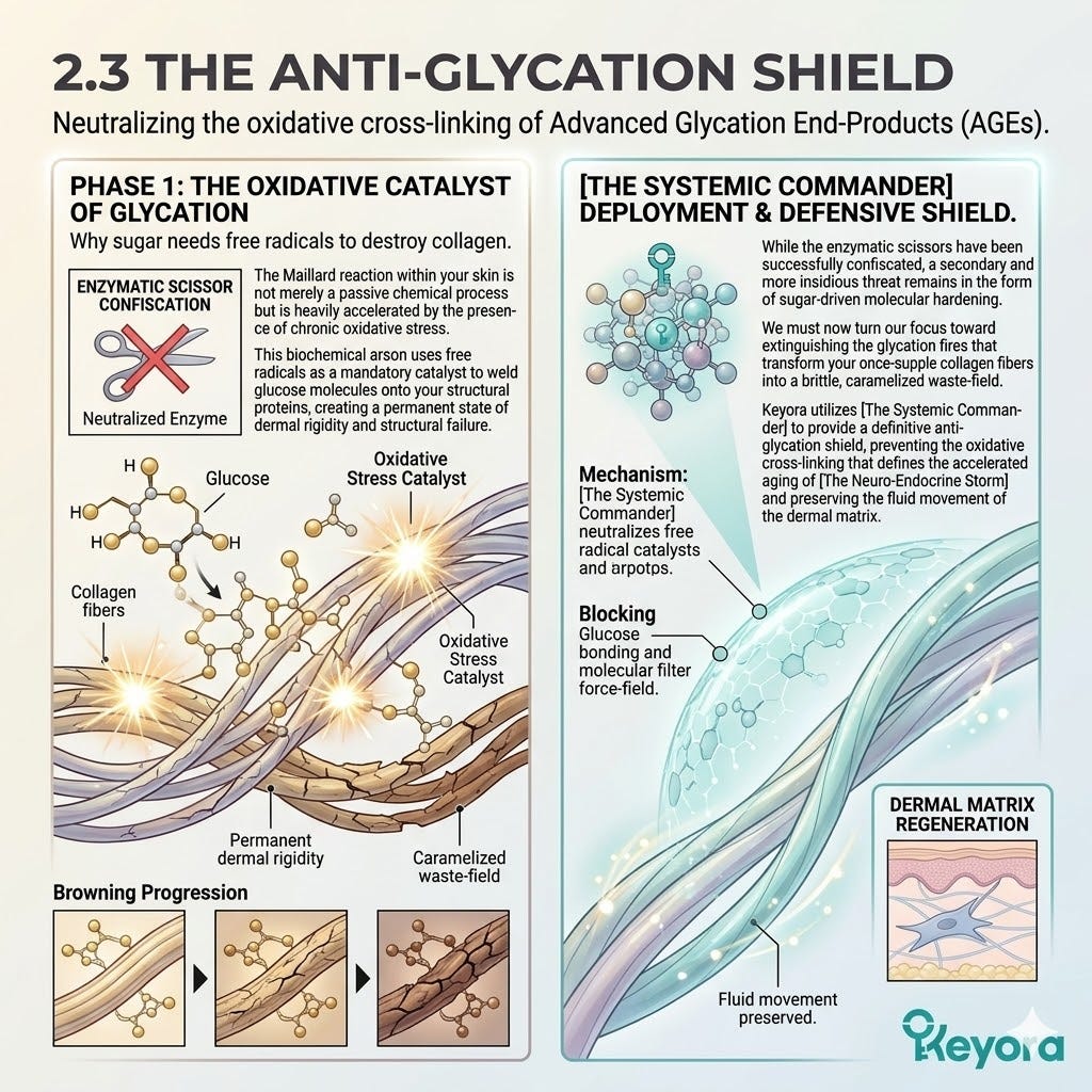 Antioxidant Astaxanthin inhibits the Oxidative Catalyst of Glycation to arrest the Maillard reaction and secure absolute Dermal Sovereignty. Antioxidant Astaxanthin inhibits the Oxidative Catalyst of Glycation to arrest the Maillard reaction and secure absolute Dermal Sovereignty.