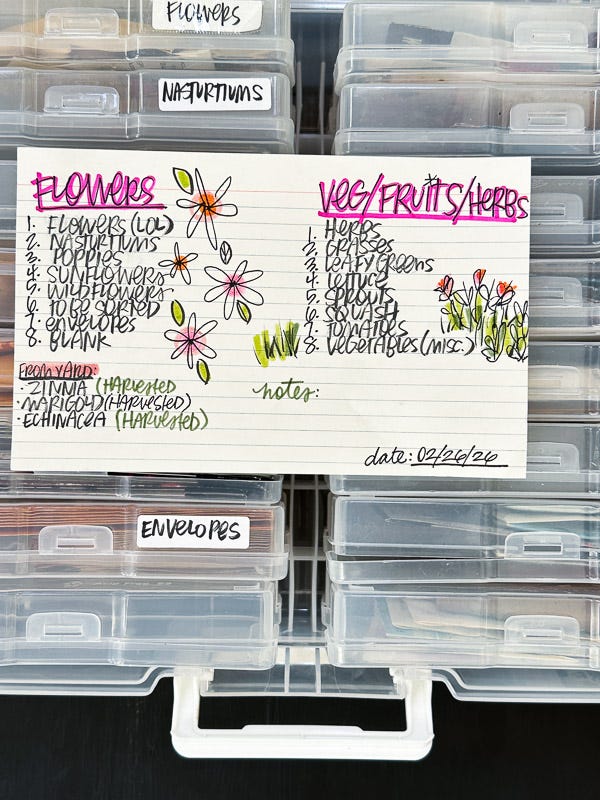 Seed Organizing - by Tracy Benjamin - The Handwriting Club