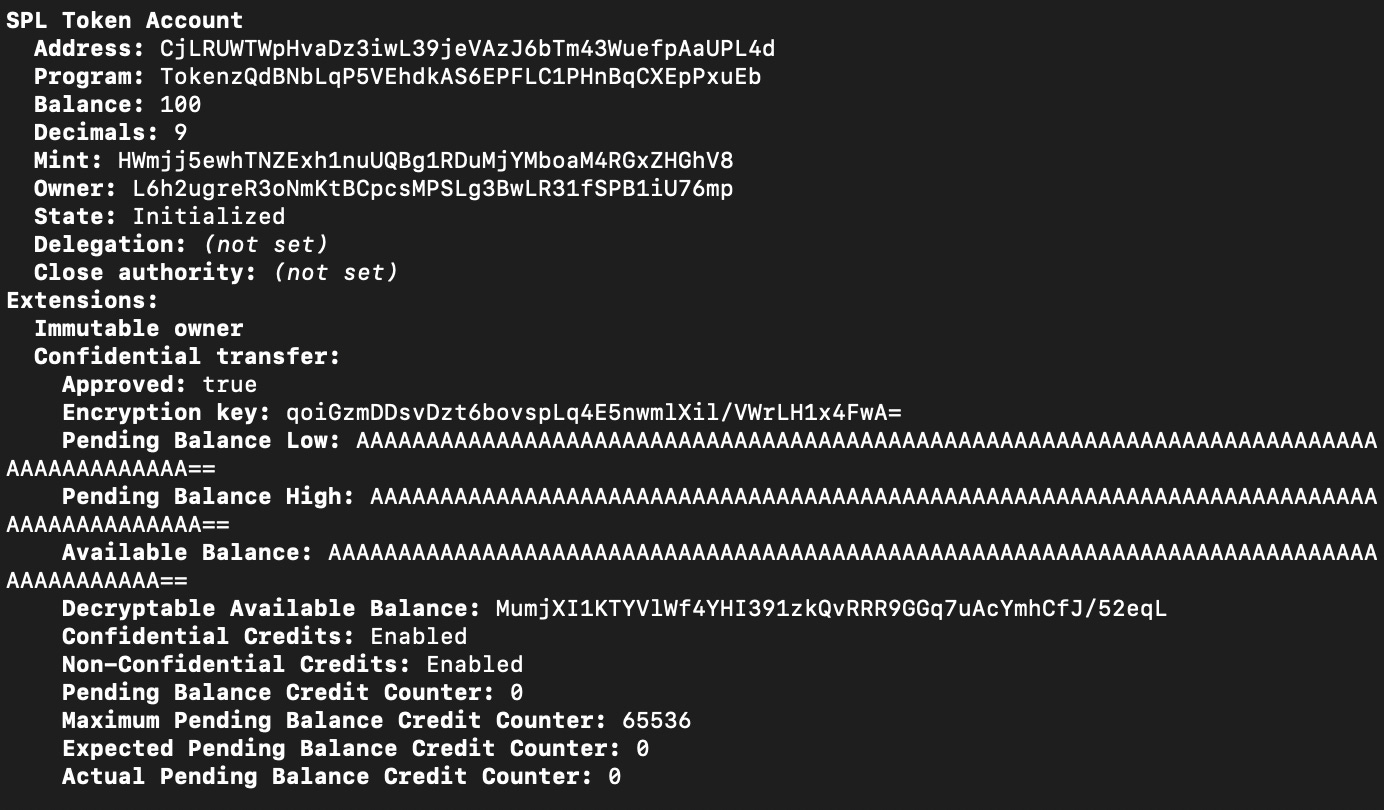 Creating a confidential transfer mint in Solana CLI
