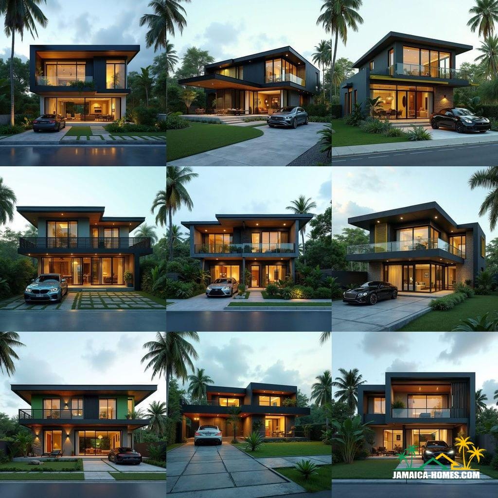 Design a single-level, affordable modern Jamaican home in the Caribbean. 