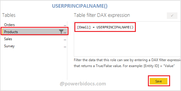 DAX USERPRINCIPALNAME - Use in RLS - Power BI Docs