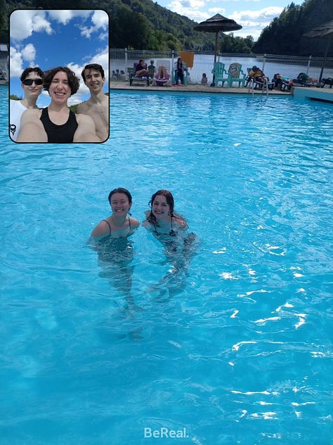 More pictures of us in the pool, by the lake, at the foam party and on the last day
