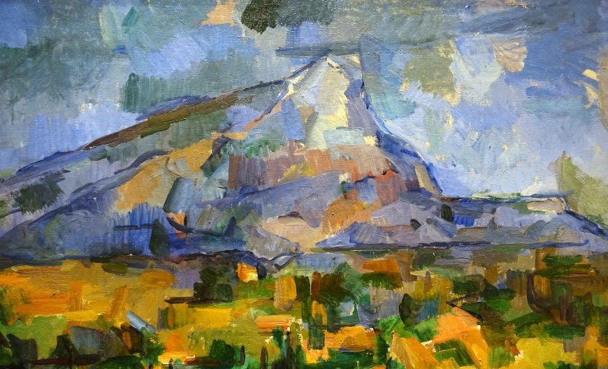 Detail, Paul Cézanne, Mont Sainte-Victoire, 1902–04, oil on canvas, 73 x 91.9 cm (Philadelphia Museum of Art, photo: Steven Zucker, CC BY-NC-SA 2.0)