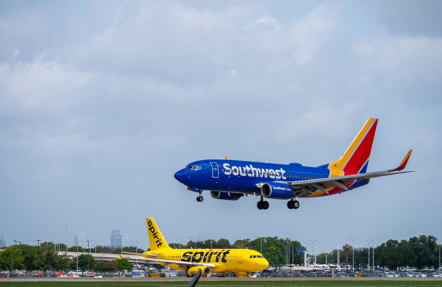 Southwest Airlines aircraft at Austin-Bergstrom International Southwest Airlines aircraft at Austin-Bergstrom International
