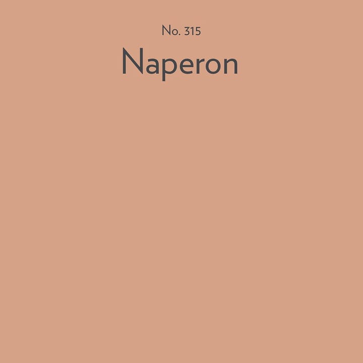 peach and apricot tones used in a bedroom
