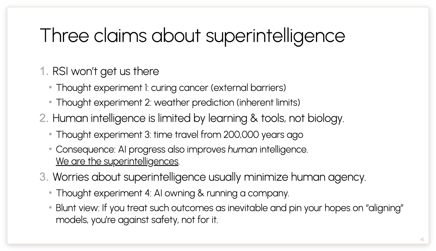 Three claims about superintelligence Three claims about superintelligence
