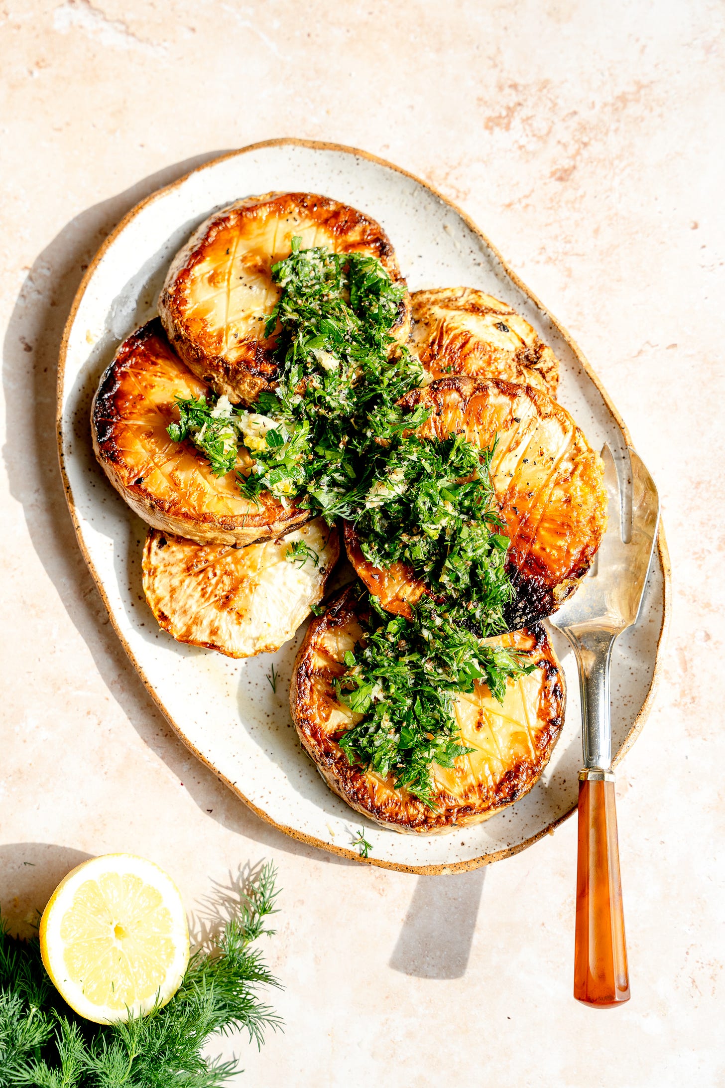 Celery Root “Steak” with Horseradish and Parsley Chimmichurri Celery Root “Steak” with Horseradish and Parsley Chimmichurri