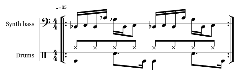 Army Of Me compound simple - notation Army Of Me compound simple - notation