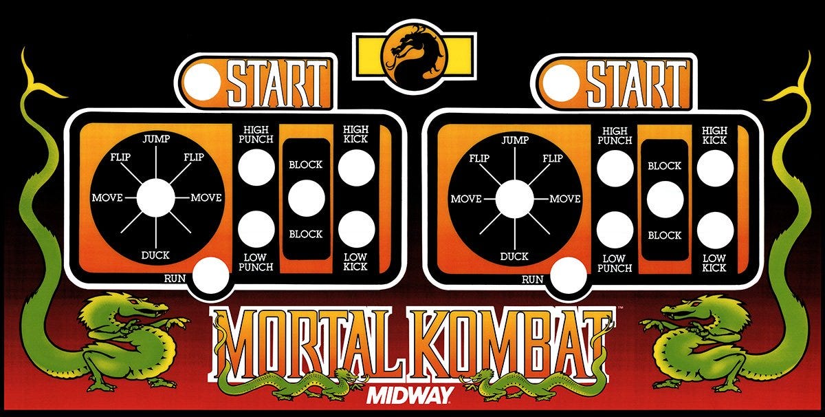 Mortal Kombat Control Panel with Run Button - CPO_MK1