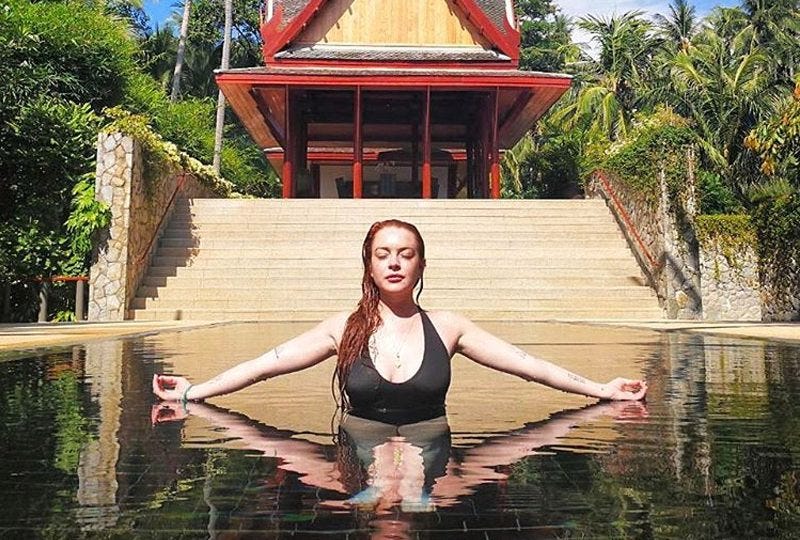 Lindsay Lohan hits Phuket beach wearing burkini, back in sexy one-piece the  next day