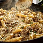 One Pot Quick and Easy Creamy Ground Beef Pasta 🔥