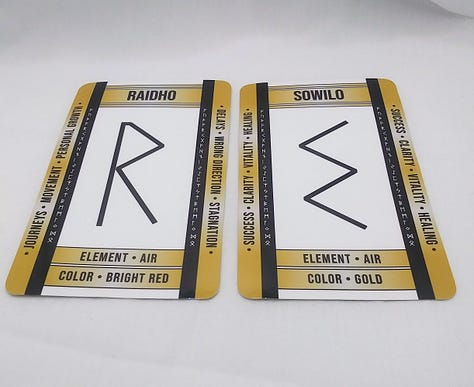 Gold Rune Cards by Wayuką́