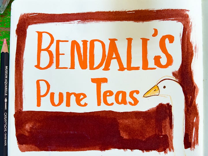 Illustrations of vintage lettering with birds