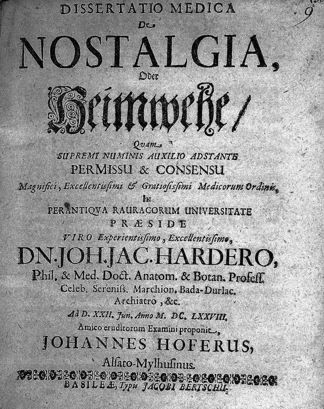 Dissertatio medica de nostalgia, oder Heimwehe / [Johann Hofer].