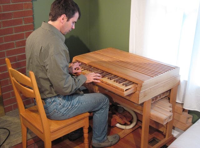 Playing on my organ