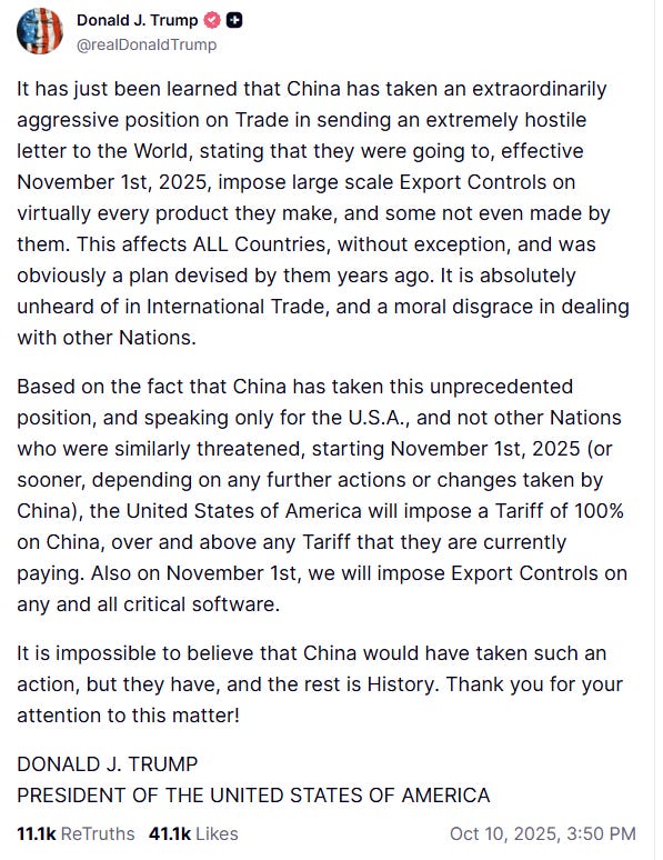President Trump Statement on China