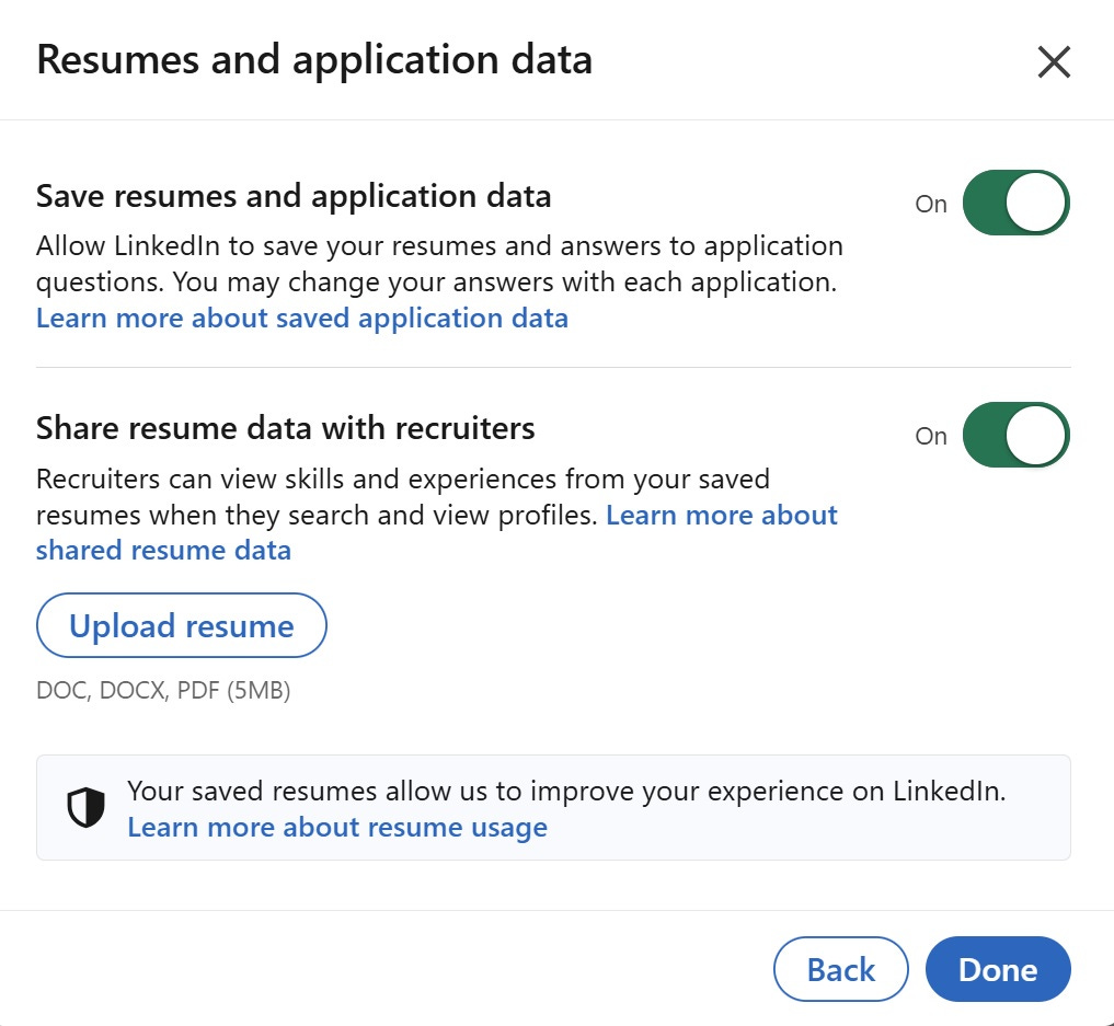 Sharing Your Resume