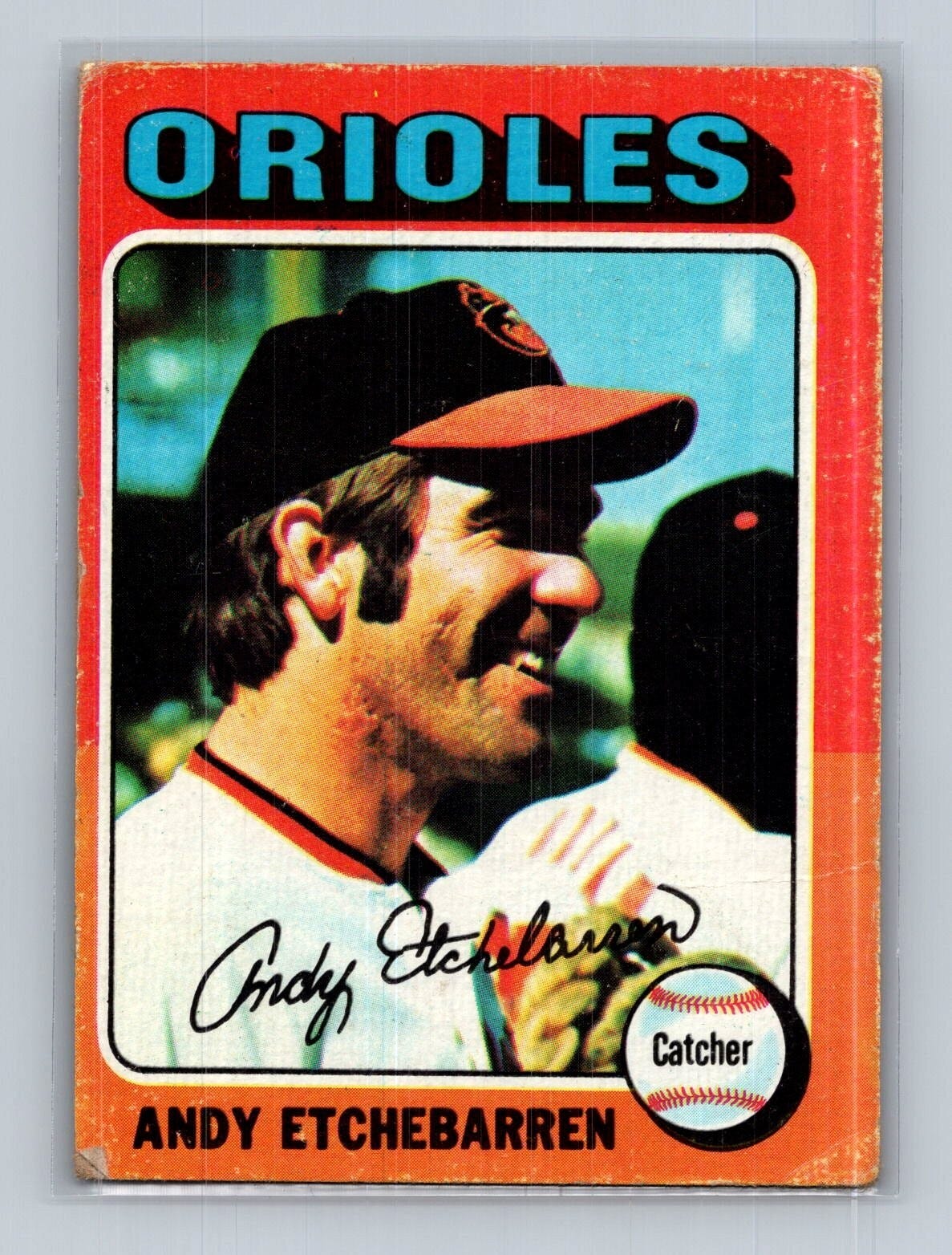 1975 Topps #583 Andy Etchebarren Baltimore Orioles Baseball Card 1975 Topps #583 Andy Etchebarren Baltimore Orioles Baseball Card