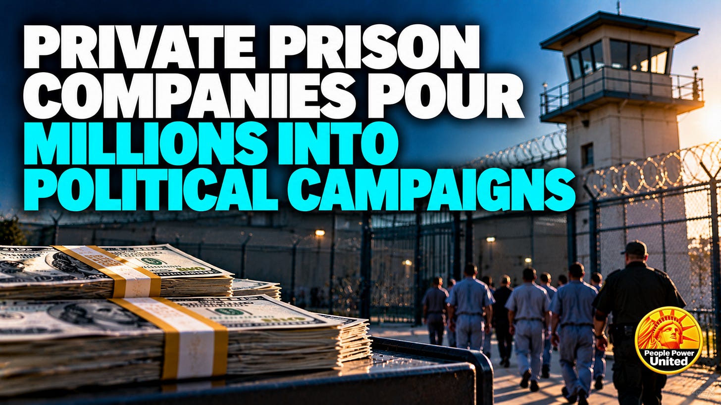 Private prison companies pour millions into political campaigns. Private prison companies pour millions into political campaigns.