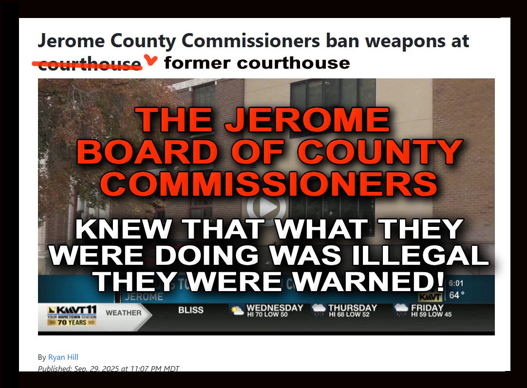 The Jerome Board of County Commissioners Violated State and Federal Law - They Must Be Replaced