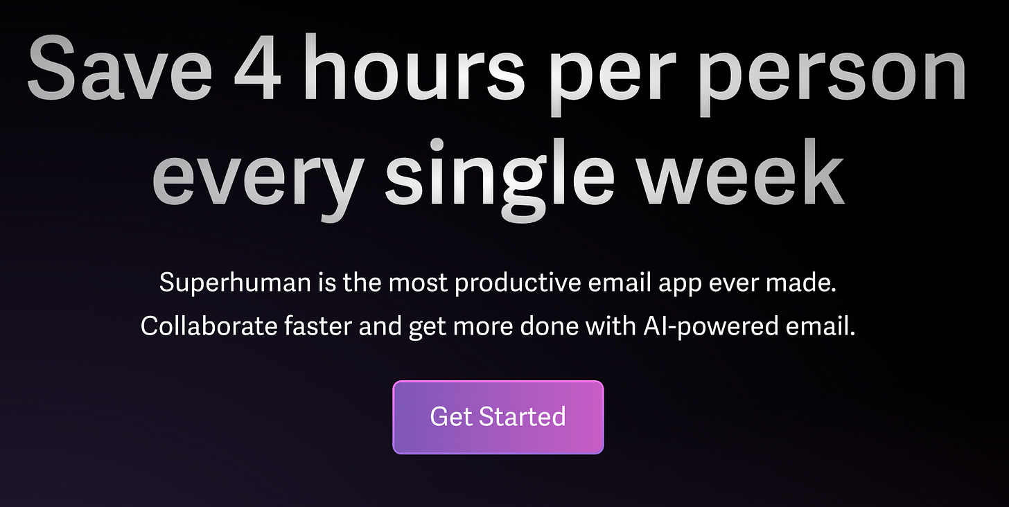 Superhuman landing page headline Superhuman landing page headline