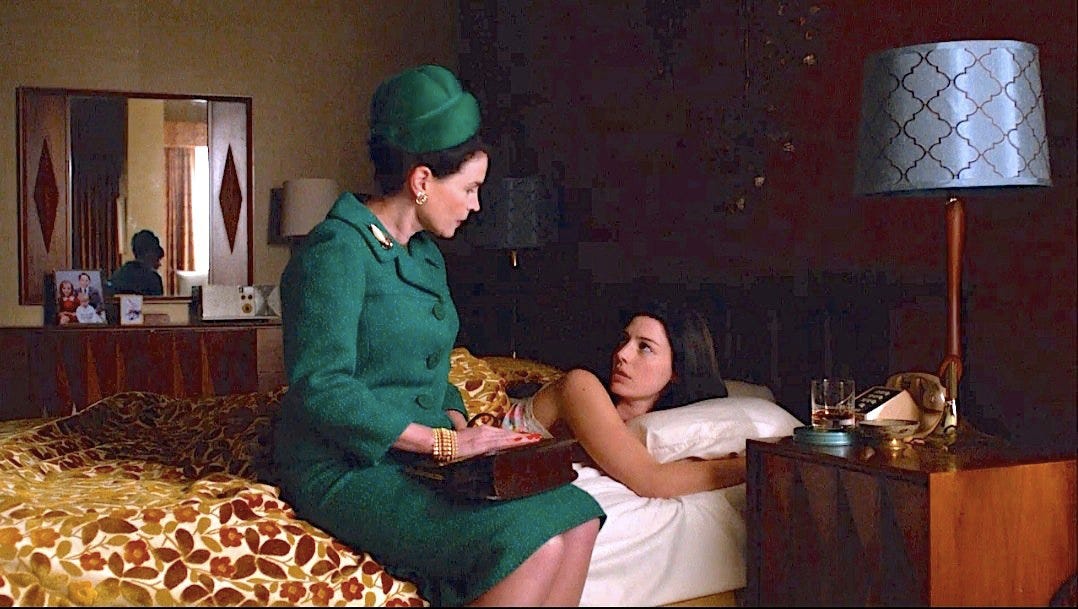 Marie Calvet advising her daughter Megan Draper (still from Mad Men)