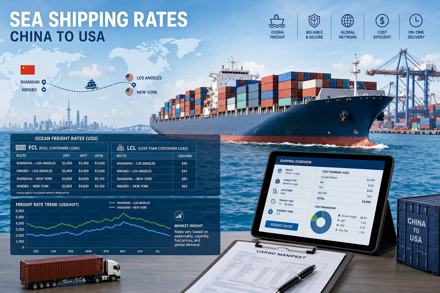 Sea Shipping Rates China to USA Sea Shipping Rates China to USA