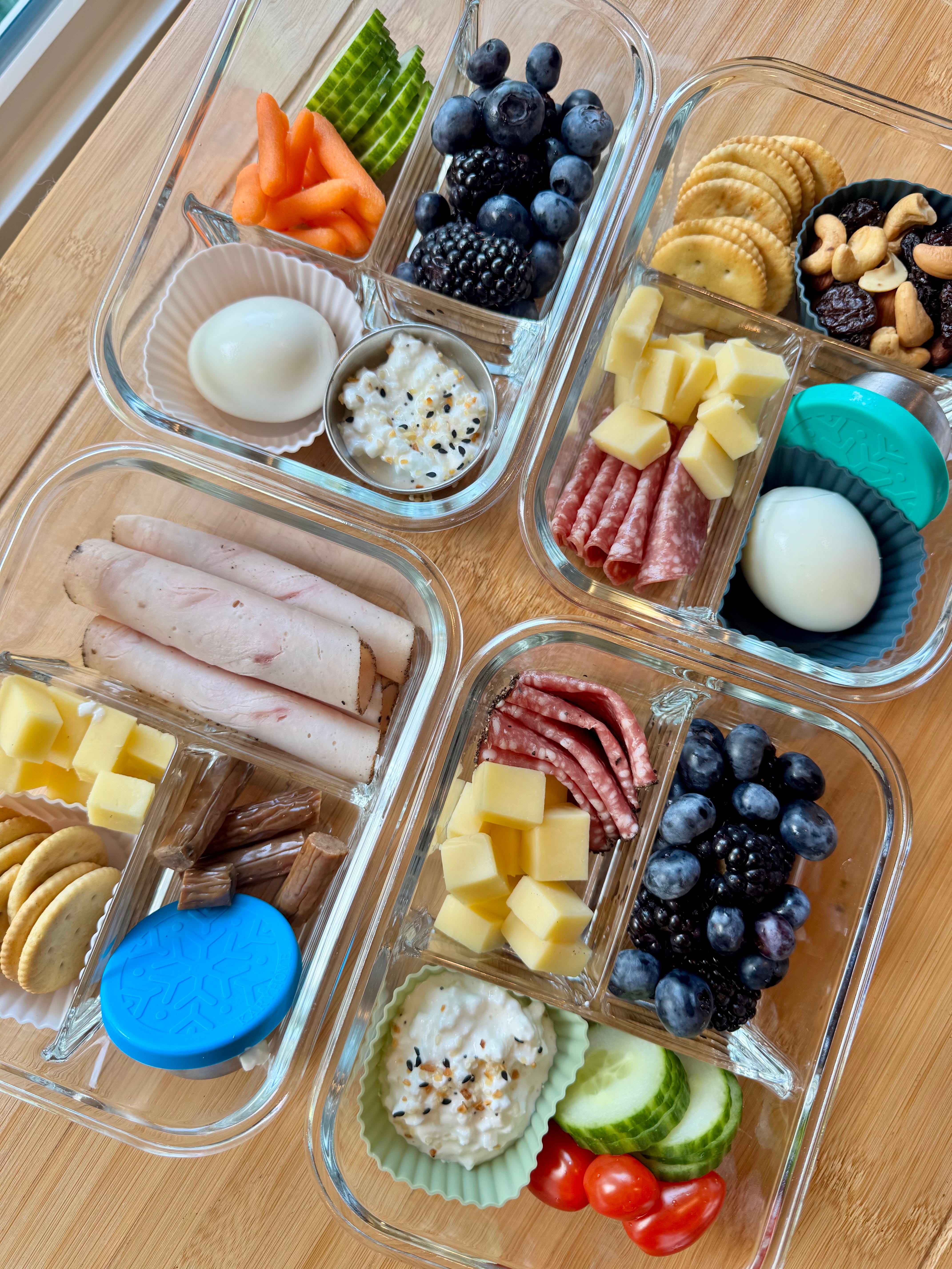 High Protein Snack Boxes 4 Ways + Meal Plan