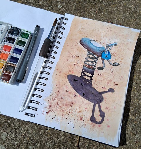 Watercolour sketches and paintings from September @ArtinBrittany