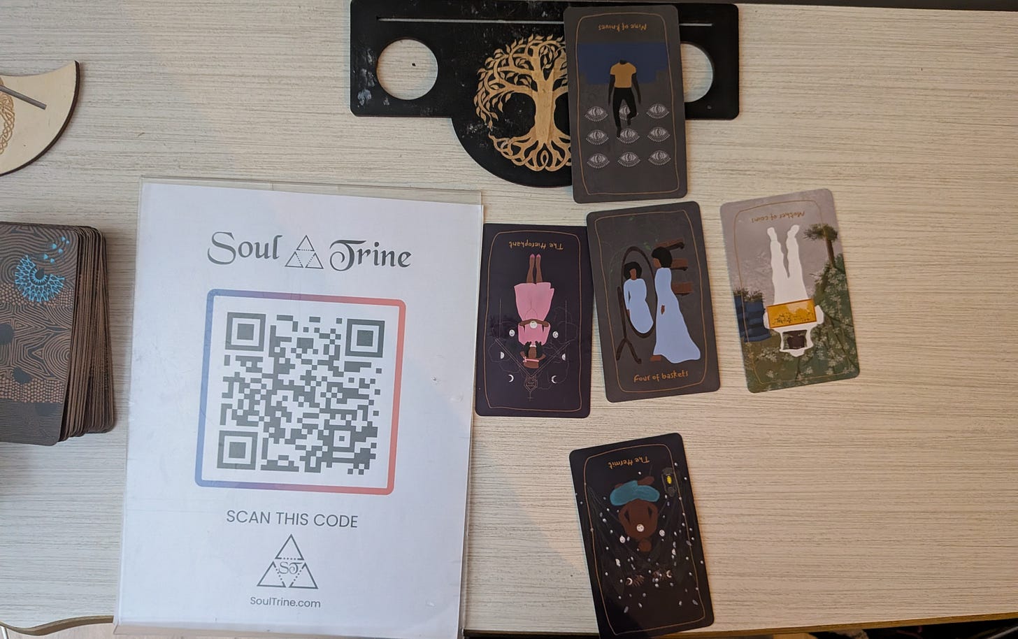 Black Tarot Spread - Soul Trine