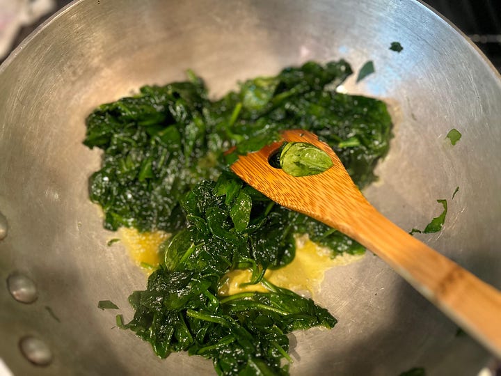 Palak Paneer coming together