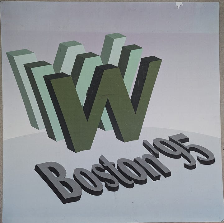 A giant farewell card signed by the W3C staff at MIT in 1996