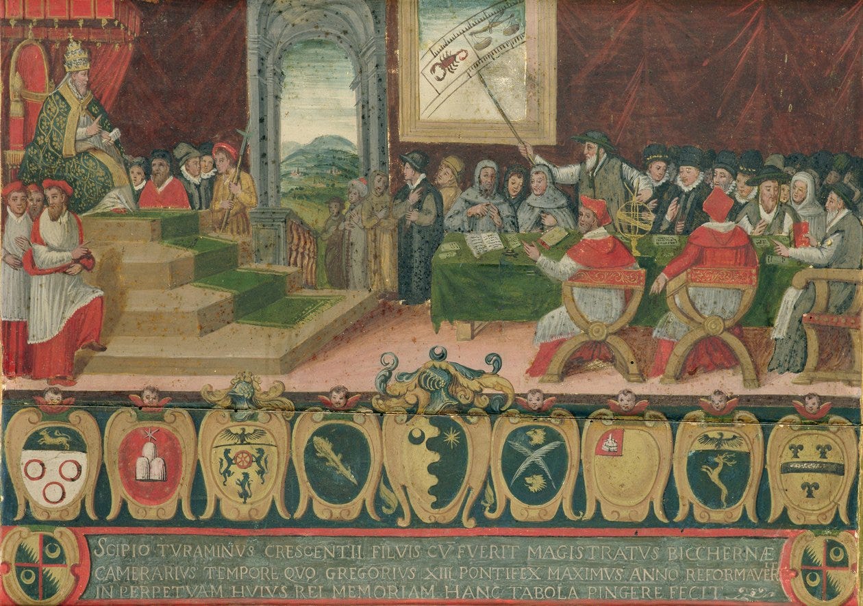 Discussion of the Reform of the Calendar under Pope Gregory XIII, replaced by the Gregorian Calendar, Rome, 15 October 1582 by Italian School