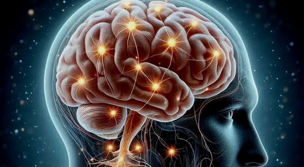 Myoclonus - AI illustration of the brain's electrical pulses.