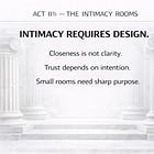 Act II½ – The Intimacy Rooms